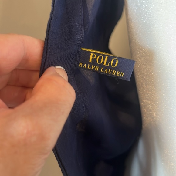 Navy Plaid Embossed Double V-neck cover up - Picture 8 of 8